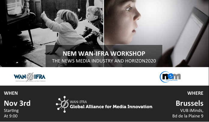 3 NOV 2015 - WORKSHOP: the role of News Publishers in HORIZON 2020